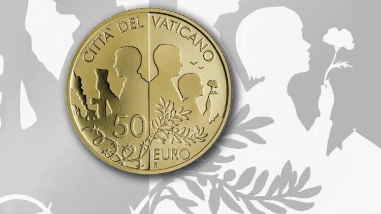 Ватыканская залатая  манета "Вайна і мір"