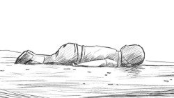 Alan Kurdi, il piccolo migrante siriano di etnia curda trovato morto sulla spiaggia di Bodrum, in Turchia, nel settembre 2015 (disegno di Lukesure)
