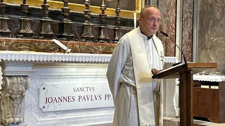 O. Michał Paluch podczas homilii (ks. Paweł Rytel-Andrianik)