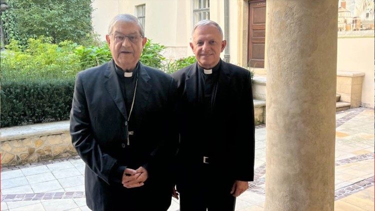 O cardeal Sepe com dom Mokrzycki