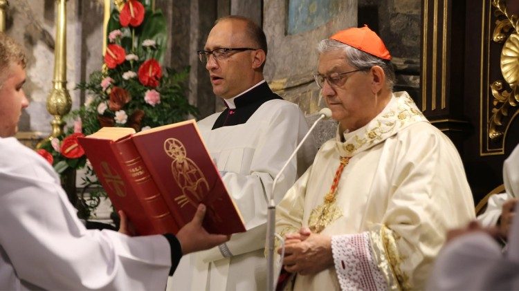 O cardeal Sepe durante a celebração