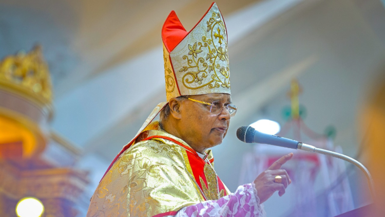 Archbishop George Antonysamy celebrating Mass at the Velankanni Shrine