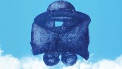 Un disegno di Riccardo Caporossi che richiama il suo spettacolo dedicato a don Uva