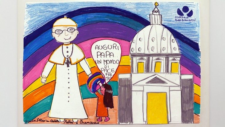 Dessin d'un petit patient de l'hôpital pédiatrique du Bambino Gesù.