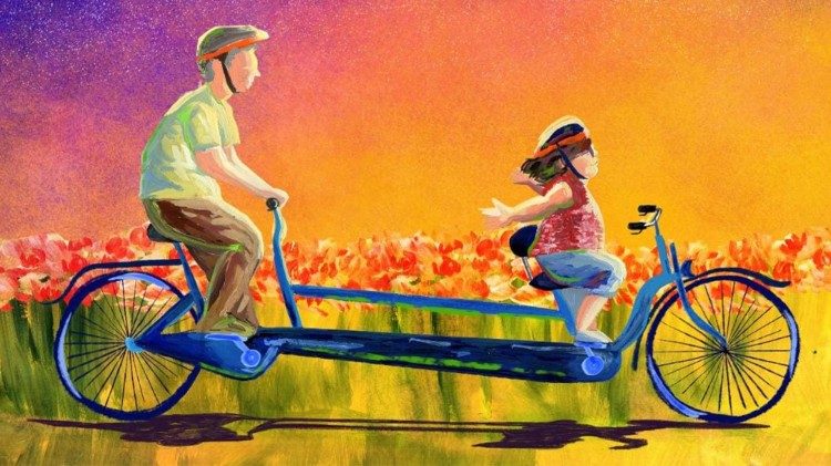 L'illustrazione di Giulia Cabrini alla copertina del libro "Una storia Chiara. Amare di più"