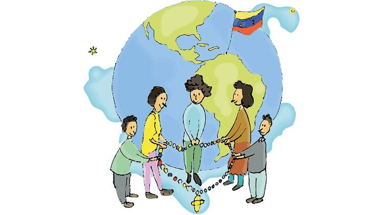 Den 7 oktober ber barn över hela världen rosenkransen för freden 