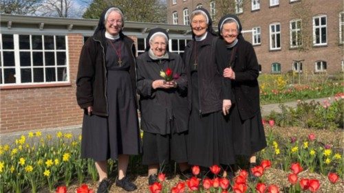 CPS Sisters standing in front of their large convent