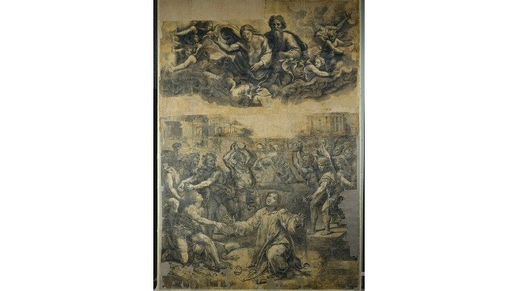 Giulio Romano, Lapidazione di Santo Stefano, cartone, Musei Vaticani