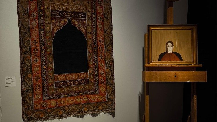 Angolo di pittura di Franco Battiato, dalla mostra "Franco Battiato. Un'altra vita" al Maxxi di Roma