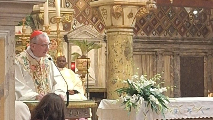 Il cardinale Parolin durante l'omelia