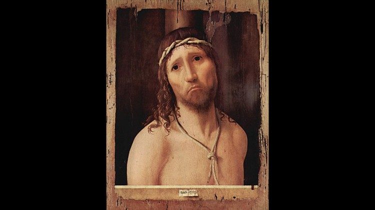 Antonello da Messina, Ecce Homo, 1474, olio su tavola,  39.7x32.7 cm, Galleria di Palazzo Spinola, Genova.