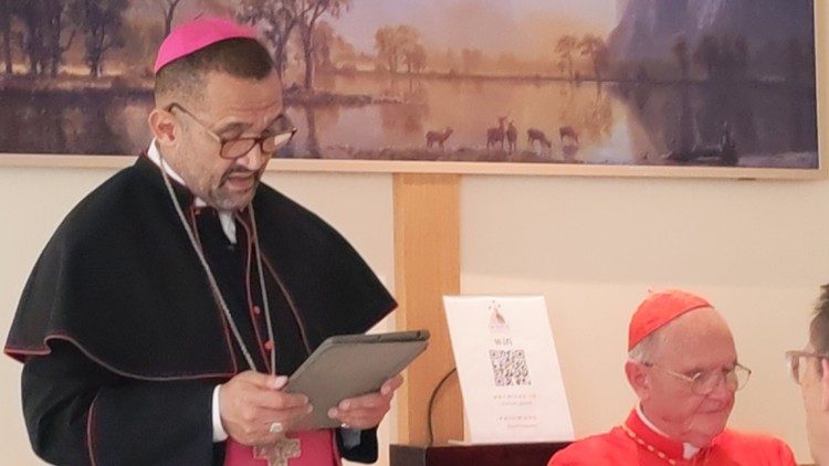 Archbishop Sithembele Sipuka speaking to well wishers in Rome