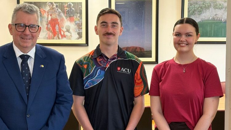 Hayden and Tanisha with Australian Ambassador to the Holy See Keith Pitt