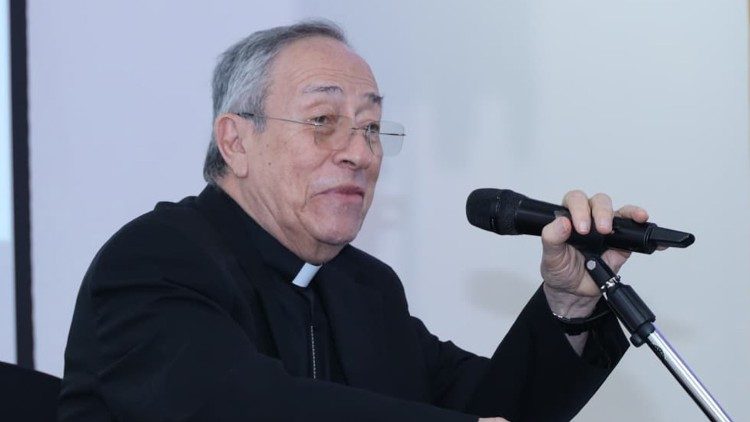 Um momento da fala do cardeal Maradiaga