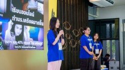 Youth "hackers" pitch their solutions to chronic social issues in their local communities on the final day of MISSION POSSIBLE Thailand Season 3, July 27, 2026. (Photo by Catholic Social Communications of Thailand)