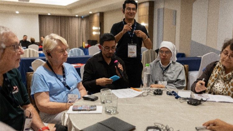 Participants take part in Synodal Tables, sharing experiences and proposing practical safeguarding solutions through dialogue and listening