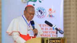 Cardinal Fridolin Ambongo Besungu, the President of SECAM speaking on August 5th in Addis Ababa 