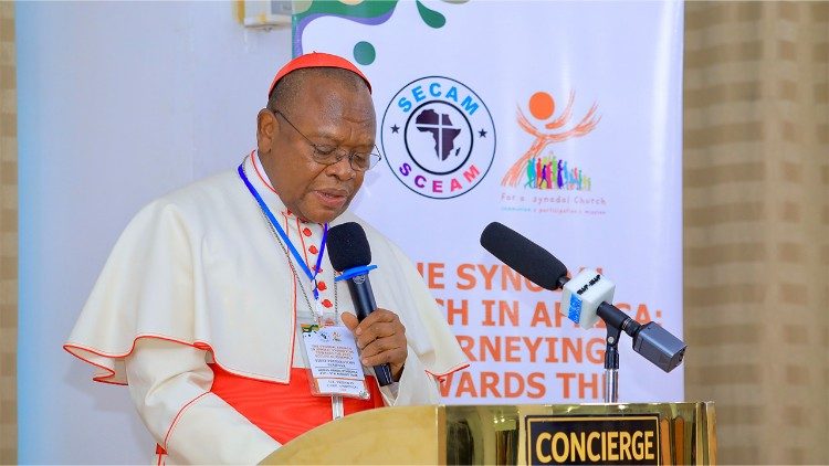 Cardinal Fridolin Ambongo Besungu, the President of SECAM speaking on August 5th in Addis Ababa 