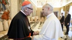 Kard. Carlos Castillo Mattasoglio podczas jednej ze swoich wizyt u Papieża Leona XIV