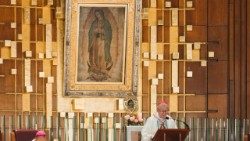 Il cardinale Parolin nel Santuario di Guadalupe (foto © Maria Langarica - Conferencia Episcopal Mexicana)