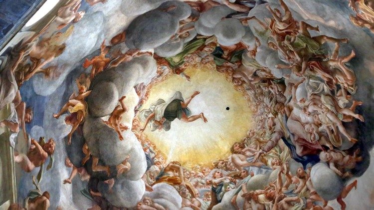 Antonio Allegri, detto il Correggio, Maria Vergine assunta in cielo circondata da angeli, 1526-1530 ca., affresco,  1093 &times; 1195 cm, del Duomo di Parma.
