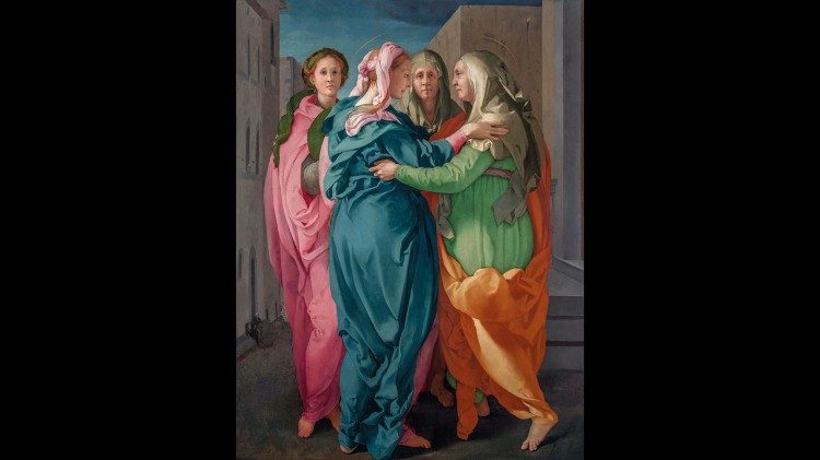 Pontormo, Visitazione, 1528-1530 circa, olio su tavola, 202 &times; 156 cm, Pieve di San Michele Arcangelo, Carmignano (Prato)
