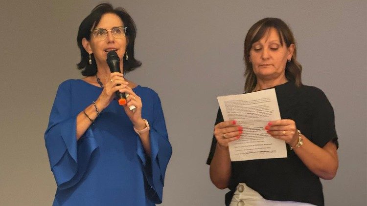 Lia Beltrami durante la presentazione del film a Capriana