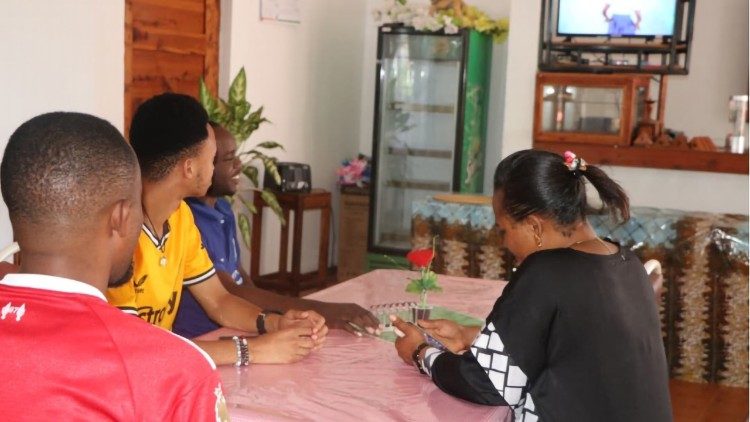 Youth following UMTV Live Streaming: Photo by Sr. Paulina T.Mshana