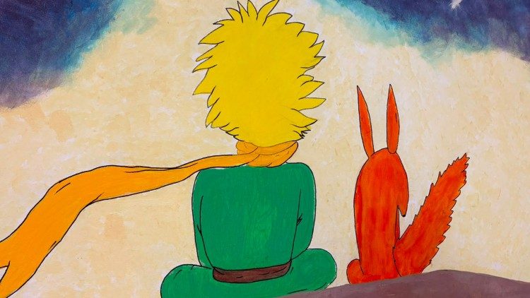 The Little Prince and the Fox painted on one of the walls