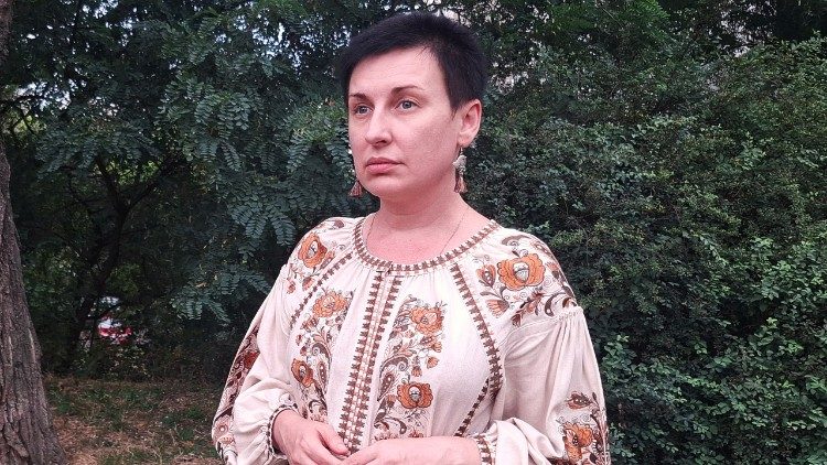 Un primo piano di Iryna Plekhova