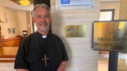 Monseñor Jorge Eduardo Scheinig, arzobispo de Mercedes- Luján en la sede de Radio Vaticano-Vatican News