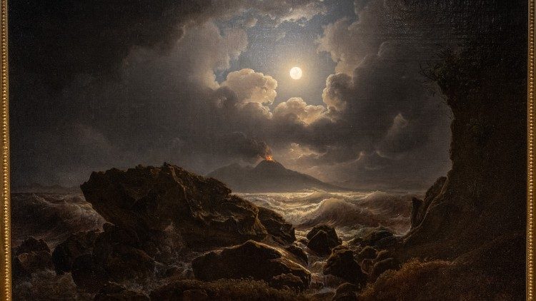 Joseph Rebell, Burrasca al chiaro di luna nel Golfo di Napoli, 1822, olio su tela, Parma, Complesso Monumentale della Pilotta - Galleria Nazionale di Parma.