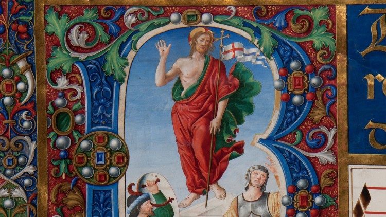 Resurrección, Gradual, Biblioteca Apostólica Vaticana, Santa María Mayor 14, Roma, ca. 1517-1520 (732 x 534 mm; ff. 100) - © Biblioteca Apostólica Vaticana