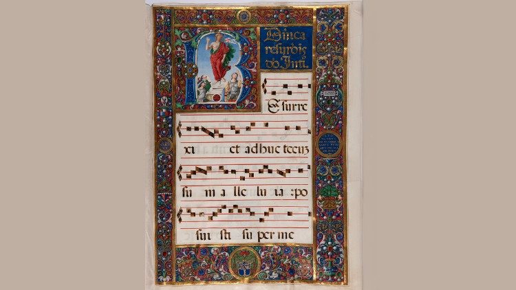 Resurrecci&oacute;n, Gradual, Biblioteca Apost&oacute;lica Vaticana, Santa Mar&iacute;a Magg. 14, Roma, ca. 1517-1520 (732 x 534 mm; 100 ff.) - &copy; Biblioteca Apost&oacute;lica Vaticana