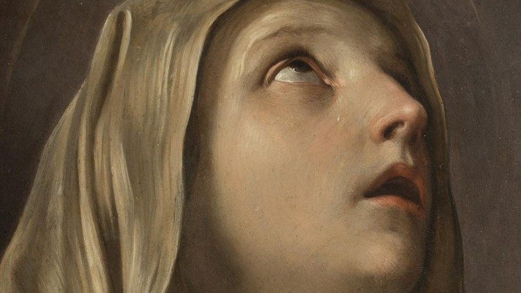 Guido Reni, Nossa Senhora das Dores (detalhe), 1618-1620, Galeria Nacional de Arte Antiga, Palazzo Corsini, Roma