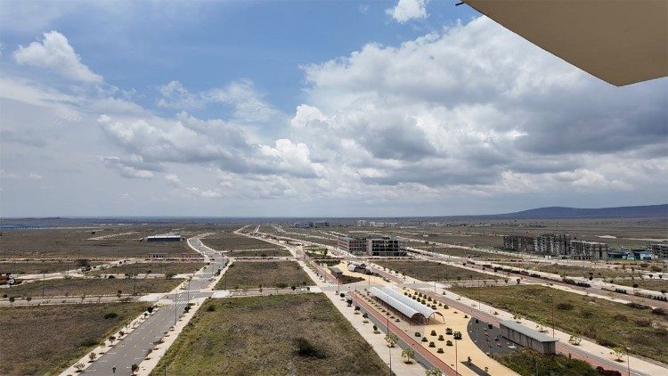 Una veduta dall'alto del luogo dove sorge Konza