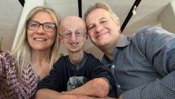 Sammy Basso con mamma Laura e papà Amerigo