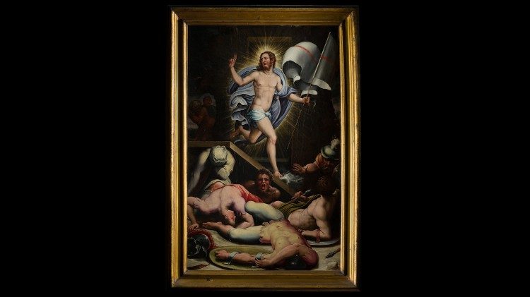 Giorgio Vasari e Raffaello del Colle, detto Raffaellino, Resurrezione, 1545 ca. olio su tavola, cm 117 x 73m Napoli, Museo e Real Bosco di Capodimonte.