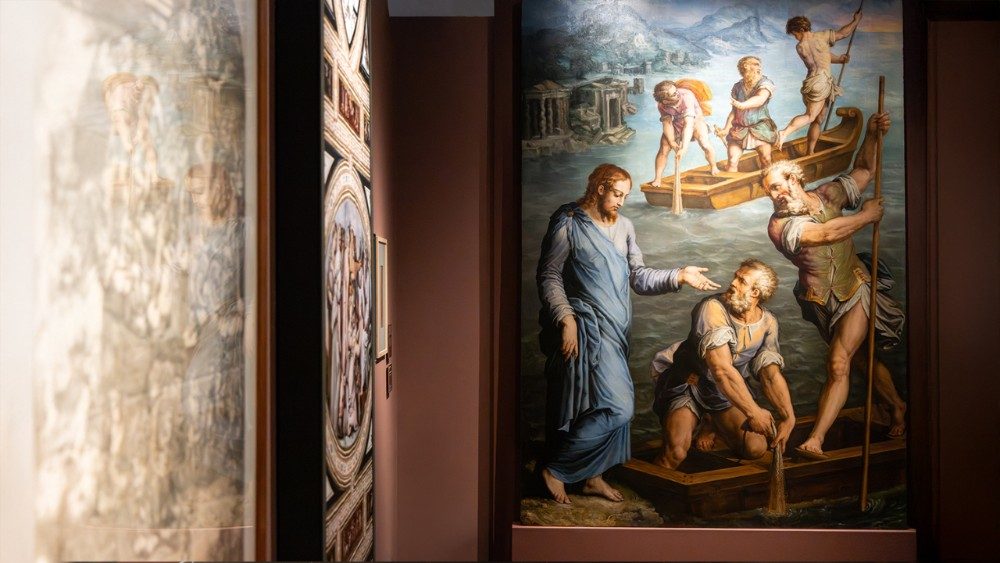 Giorgio Vasari, Chiamata di san Pietro (particolare), 1551, olio su tavola, cm 268,5 x 191, Arezzo, Badia delle Sante Flora e Lucilla.