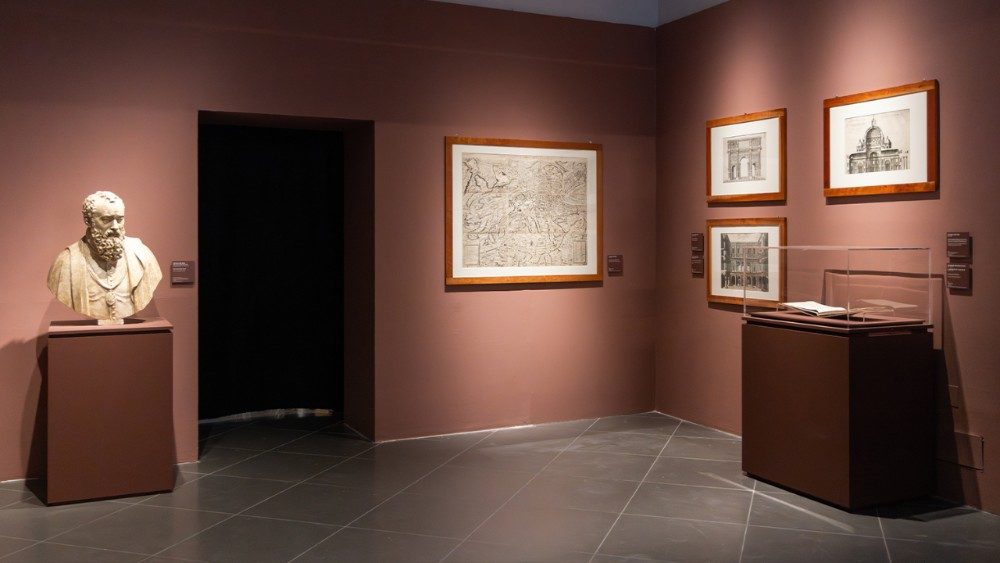 Allestimento della mostra su Vasari.