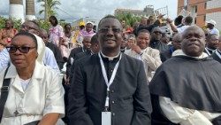 Fr Inocencio Moiche at the inauguration of the National University’s ‘Pope Leo XIV Campus’ in Malabo, on 21 April
