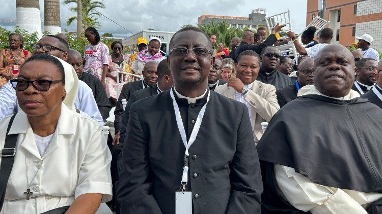 Fr Inocencio Moiche at the inauguration of the National University’s ‘Pope Leo XIV Campus’ in Malabo, on 21 April