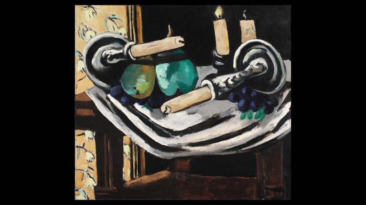 Max Beckmann, Natura morta con candele cadute (1929). Olio su tela 55.9 x 62.9 cm. Acquisto della Citt&agrave; di Detroit, 