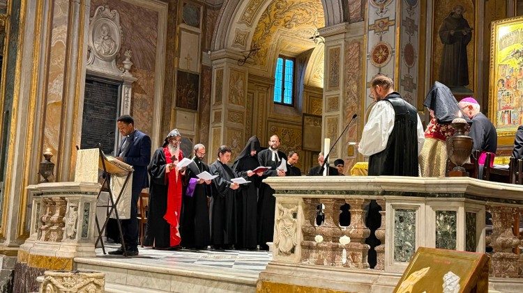 Um momento da celebra&ccedil;&atilde;o ecum&ecirc;nica