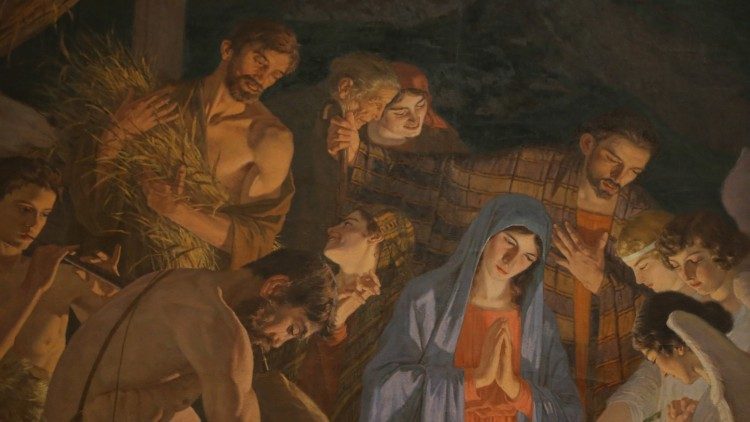 Ciro Pavisa, Nativit&agrave;, olio su tela, particolare 