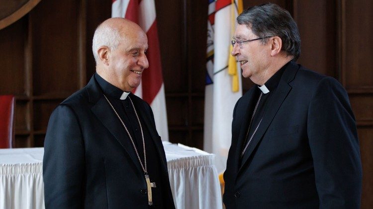 Fisichella con il cardinale Pierre, gi&agrave; nunzio negli Usa