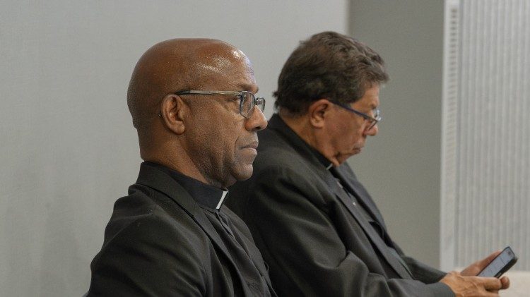Bishop Charles Jordan Gordon and one of his brother bishops during the meeting at the Dicastery for Communications