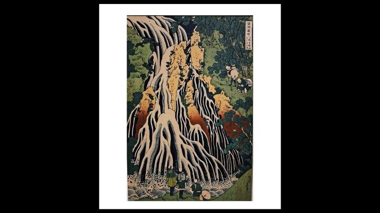 "La cascata di Kirifuri sul monte Kurokami nella provincia di Shimotsuke" dalla serie "Un viaggio tra le cascate di varie province" (1833-1849)