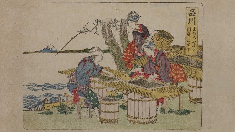 "Stazione di Shinagawa" della serie "Cinquantatr&eacute; stazioni della Tokaido" (1804) @ARTHEMISIA PRESS