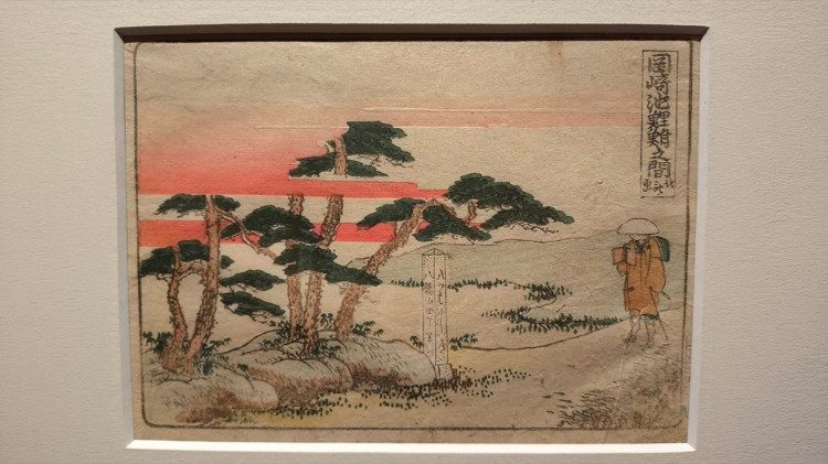 "Tra Okazaki e Chiyu" dalla serie "Cinquantatré stazioni della Tokaido" (1804)